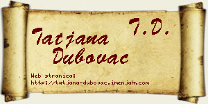 Tatjana Dubovac vizit kartica